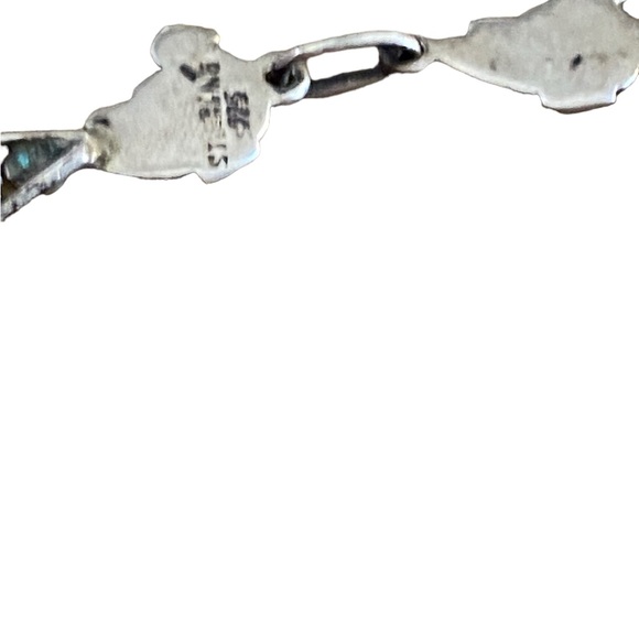 Vintage southwest birds crushed turquoise inlay in sterling silver bracelet - Picture 7 of 8